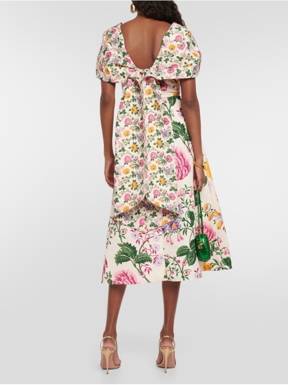 Carolina Herrera Draped Off Shoulder A Line Midi Dress #623 - Picture 3 of 9